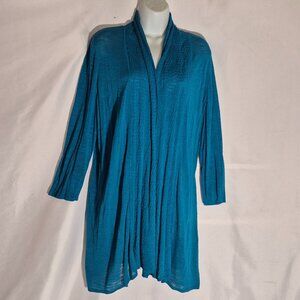 Jones of New York long Cardigan cover top, Turquoise in size XL